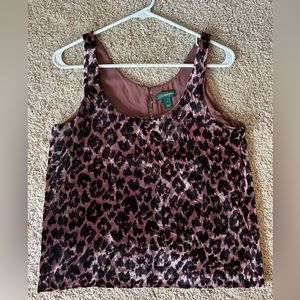 J Crew leopard print pink velvet tank top, size 4, never worn, perfect condition